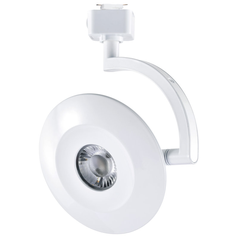 Orb LED Track Head 12 Watt 3000K/4000K/5000K CCT Selectable 36 Degree Beam Angle J-Style White 120 Volt, White, 24 Degree