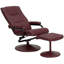 Contemporary Multi-Position Recliner and Ottoman with Wrapped Base-846172045