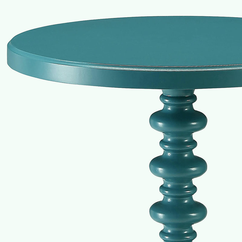 Table d'appoint circulaire bleue en bois, Sarcelle
