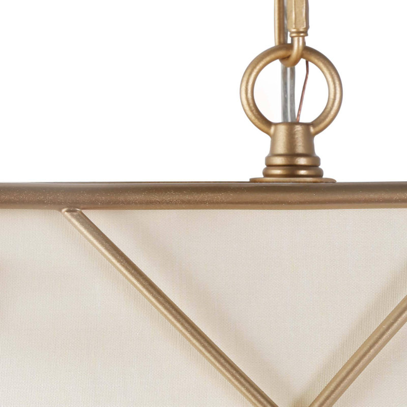 4-Light Modern Geometric Pendant with Fabric Shade