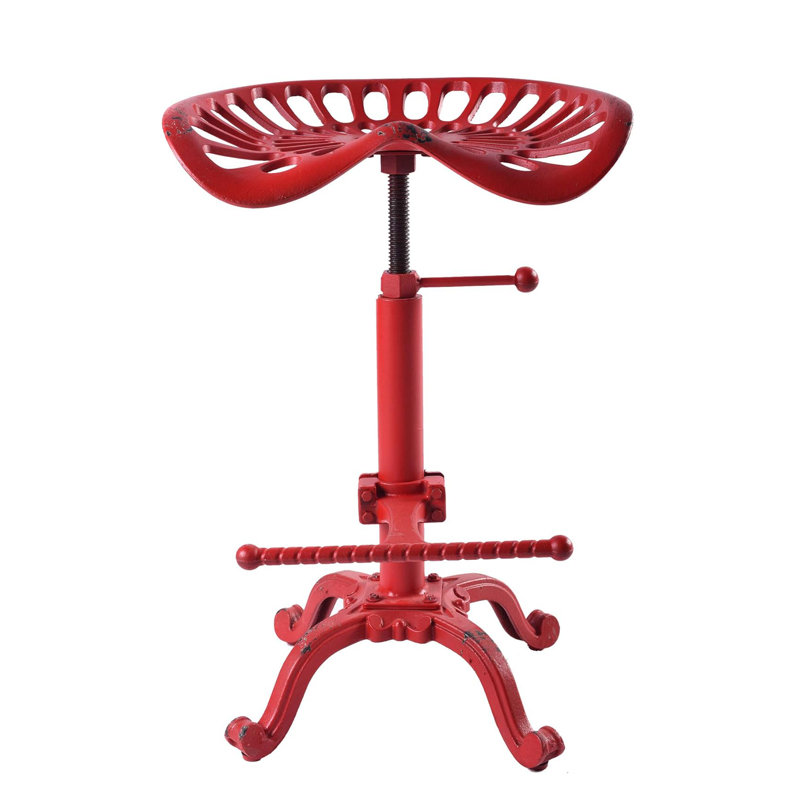 Elinna Swivel Adjustable Height Counter Stool, Antique Red
