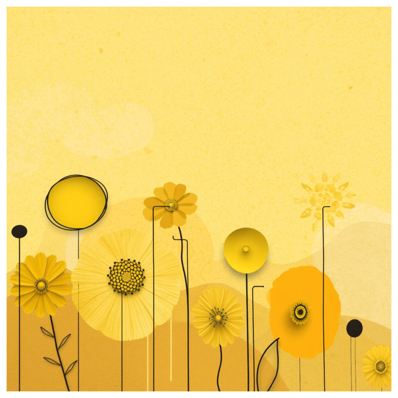 Tapis de bain jaune à fleurs artistiques, 34in W x 21in L