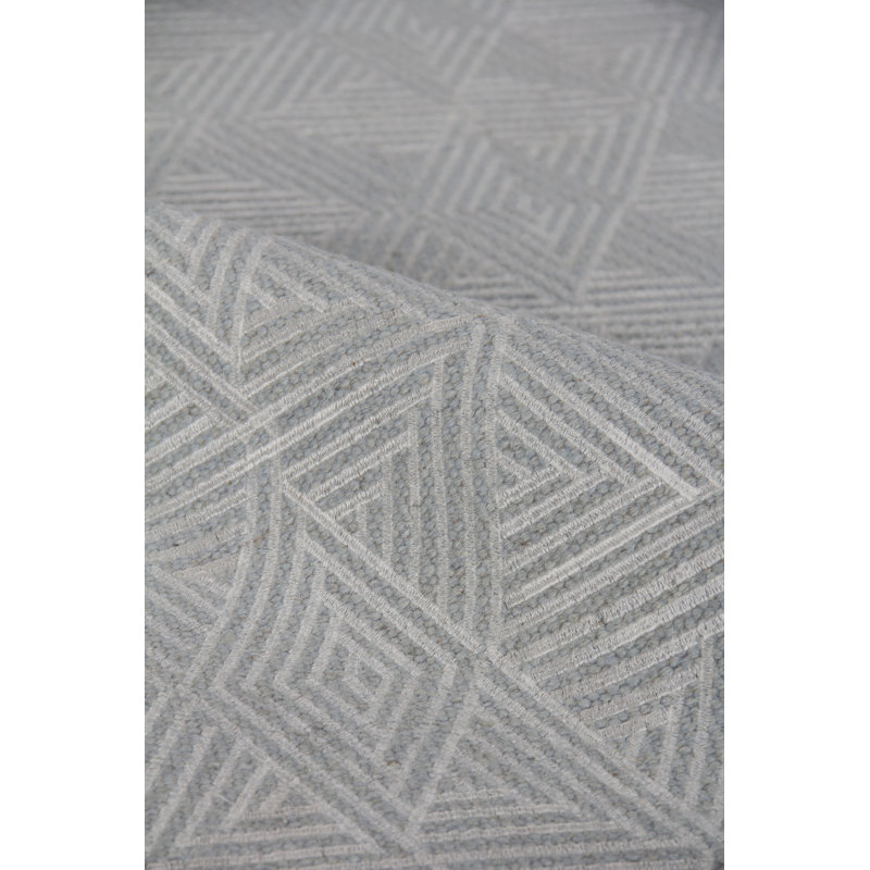 Pavilion Wool Geometric Area Rug in Denim, Rectangle 8' x 10'