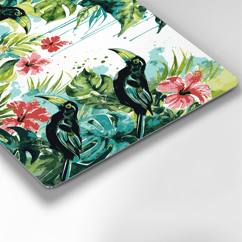 Oiseau hawaïen, art mural beige en métal, H 24 po x l 36 po