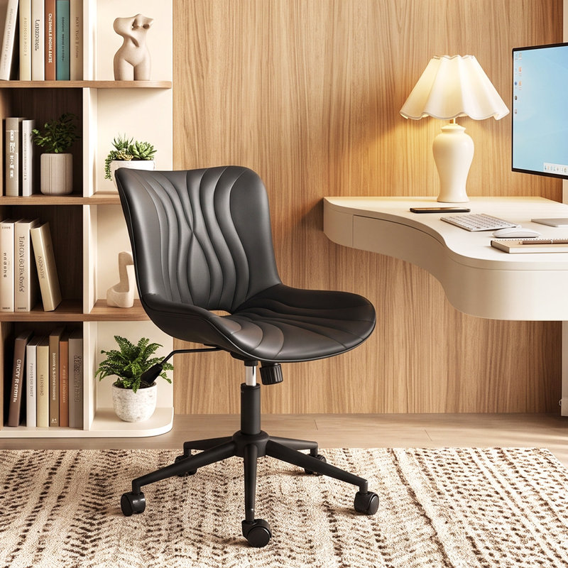 Chaise de bureau pivotante Mid-Century, Noir