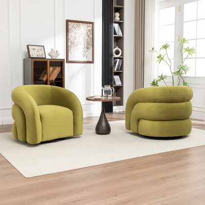 Coyle Upholstered Swivel Barrel Chair
