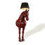 Lampes de plancher noires et rouges en plastique et acier de forme libre-816582727