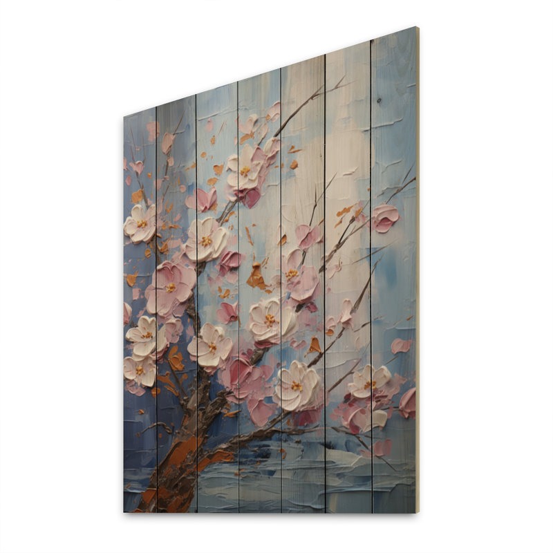 Asian Art Sakura Serenity I sur impression sur bois, H 20 po x l 10 po x P 0,78 po
