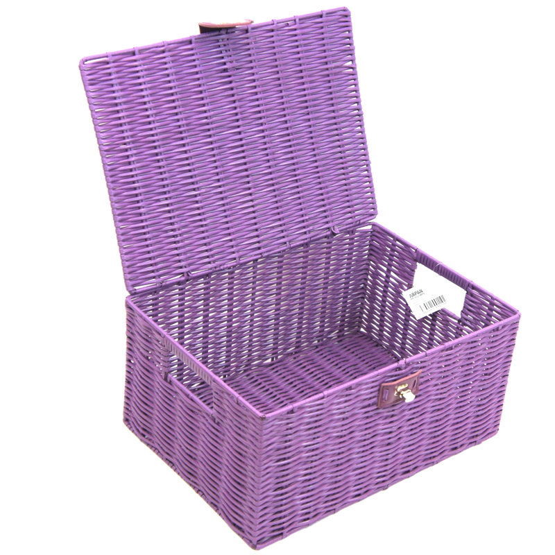 Brambly Cottage Plastic Decorative Basket, Purple, 15.5cm H x 33cm W x 24cm D
