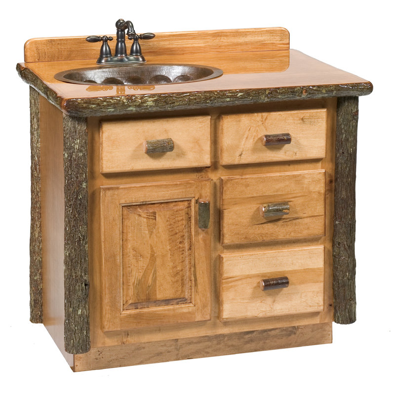 Meuble-lavabo Fireside Lodge Hickory Loging, Gauche, Érable rustique, Érable rustique