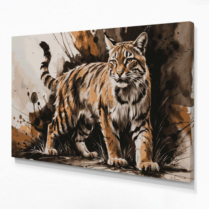 «Big Cats Bobcat», art mural sur toile beige, H 36 po x l 24 po
