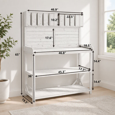 Grand banc d'extérieur rustique en bois 65 po Farmhouse
