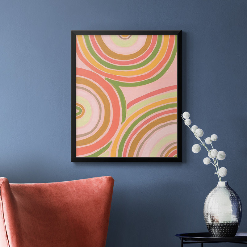 Abstrait arc-en-ciel II, toile encadrée de qualité supérieure - prête à être accrochée, Noir, H 24 po x l 20 po