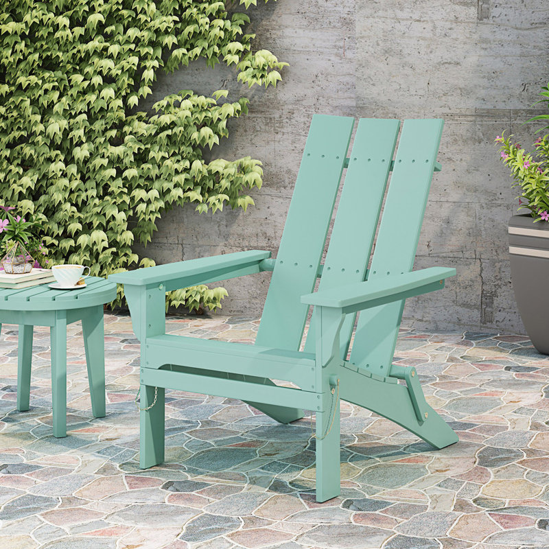 Rustic Design Foldable Adirondack Chair, Gray