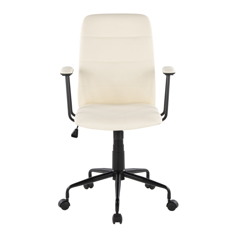 Chaise de travail Zion, Similicuir crème