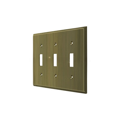 Deltana SWP4763U5 Switch Plate; Triple Standard; Antique Brass Finish