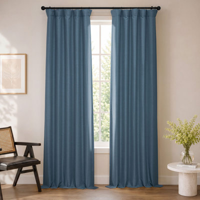 Rideaux obscurcissants en lin synthétique pour chambre et salon Bellino (1 panneau)