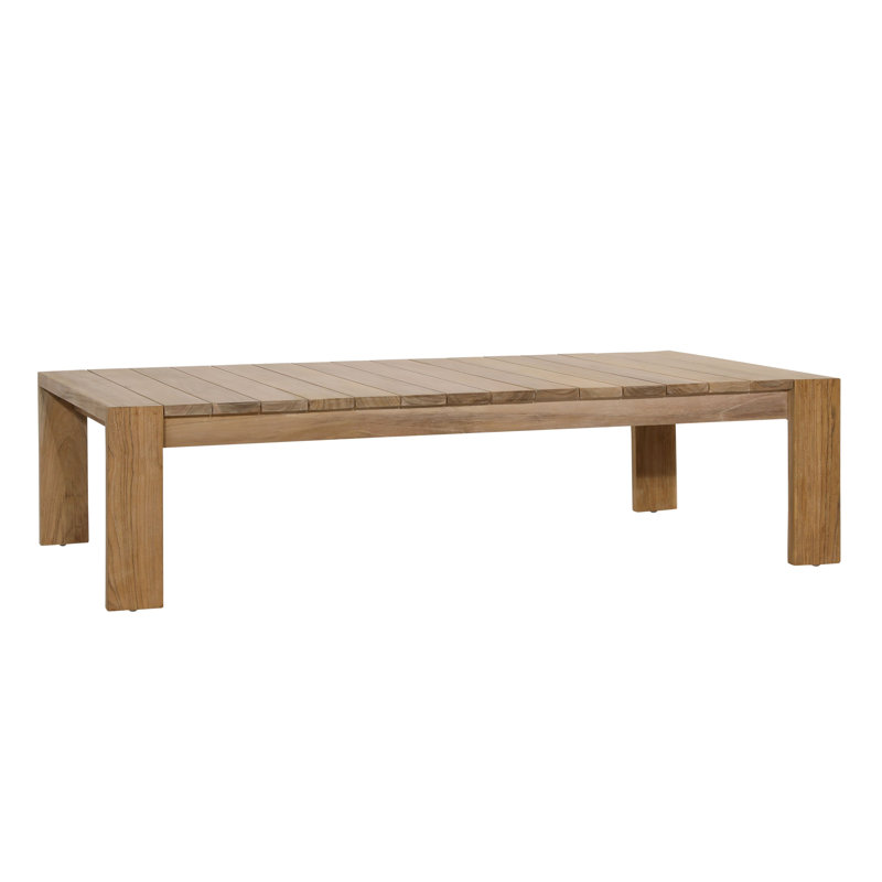 Table basse d'extérieur en bois de teck de 57 po Zahara, naturel
