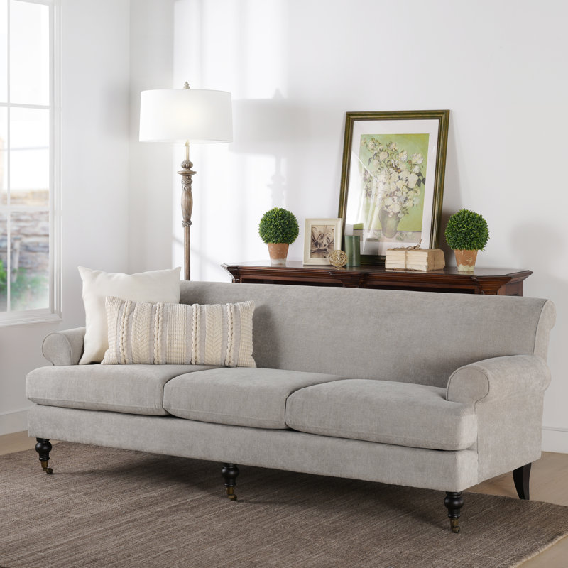 Harbor 88" Upholstered Sofa, Silver Grey Velvet