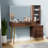 48" Vanity Desk With Hd Lighted Mirror & Glass Top-1406158452