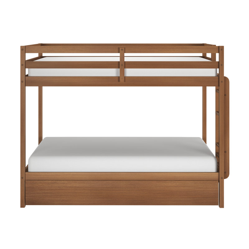Bear Bunk Bed with Trundle, Oak Embossed Pecan, Twin/Twin