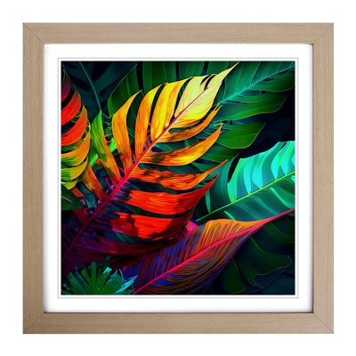 Tropical Leaf Abstract Expressionism No.1 - Framed Print