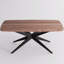 Table de salle à manger 69,3 "à piédestal rectangulaire avec structure en métal pour 4 à 6 personnes-2091089796