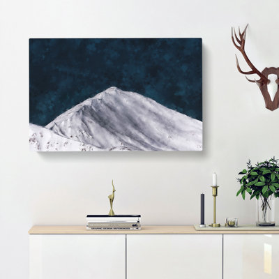 Snow Covered Mountain Ridge Painting - Wrapped Canvas