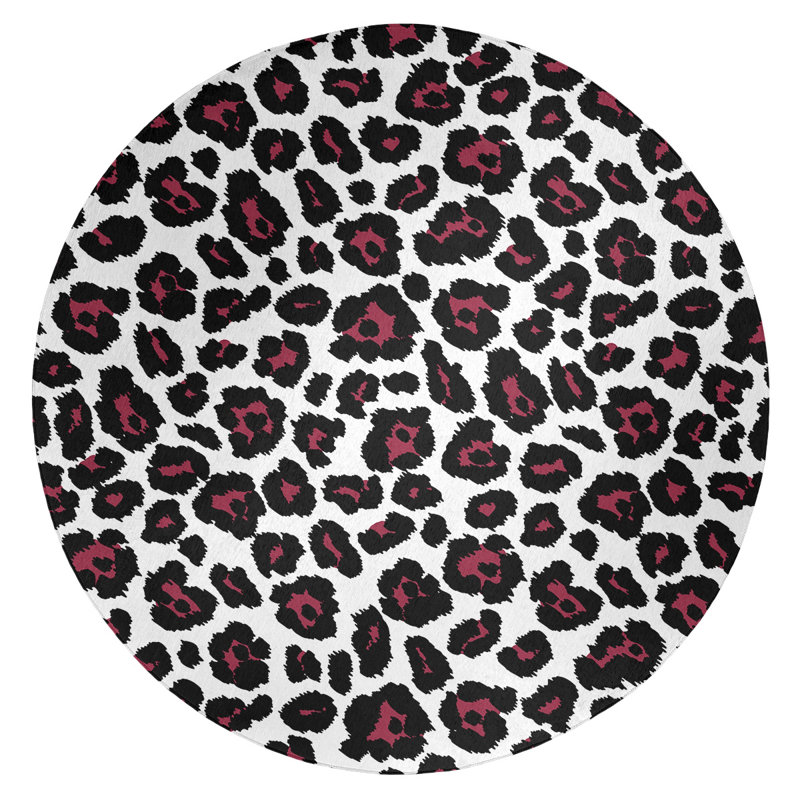 Animal Print Indoor Rug, Round 5'