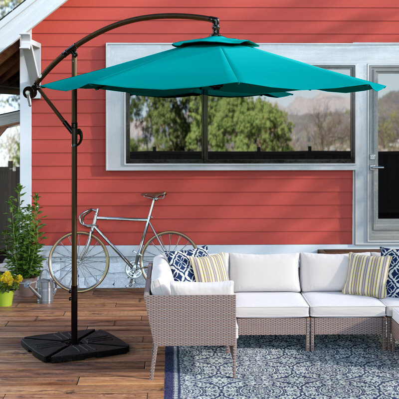 Parasol déporté de 10 pi Hartt, Turquoise