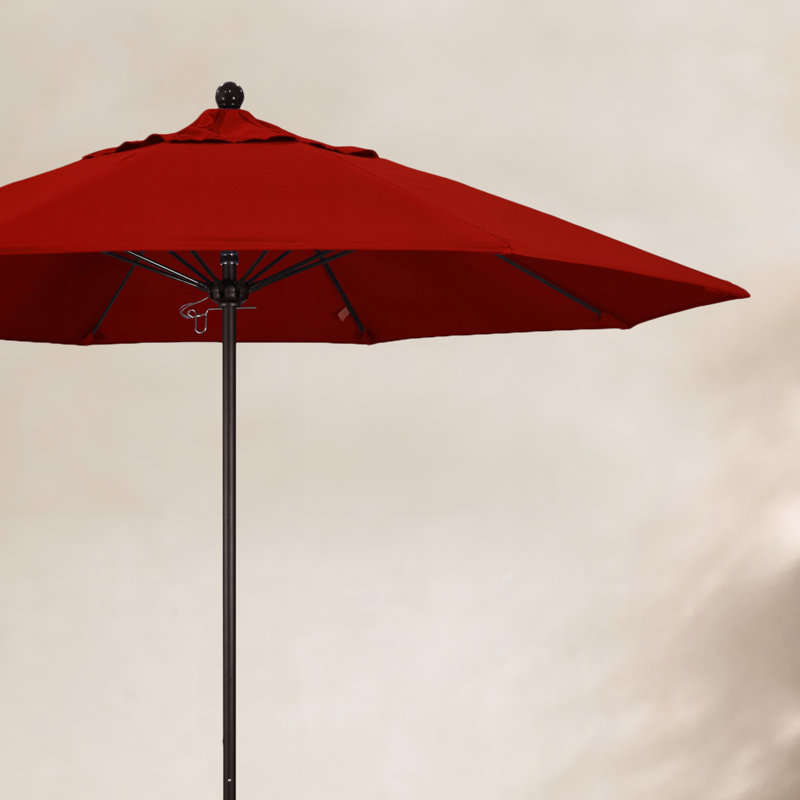 Hibo 108'' Sunbrella® Outdoor Umbrella, Canvas Jockey Red Sunbrella® Canvas