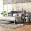 Grand lit escamotable avec tiroirs et tablettes de rangement spacieux, armoire murale peu encombrante pour chambre d'amis, bureau à domicile ou petit appartement, design minimaliste, aucun sommier tapissier nécessaire-427274230-429971688