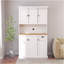 Armoire de rangement pour garde-manger 71 po avec comptoir de four à micro-ondes 71 po, armoire huche autoportante avec tablettes réglables, 6 portes et 1 tiroir - blanc-1565601546