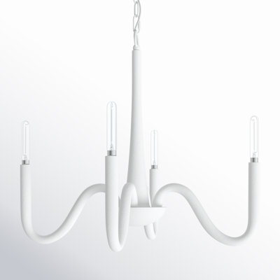 Saxony 4 - Light Steel Dimmable Chandelier