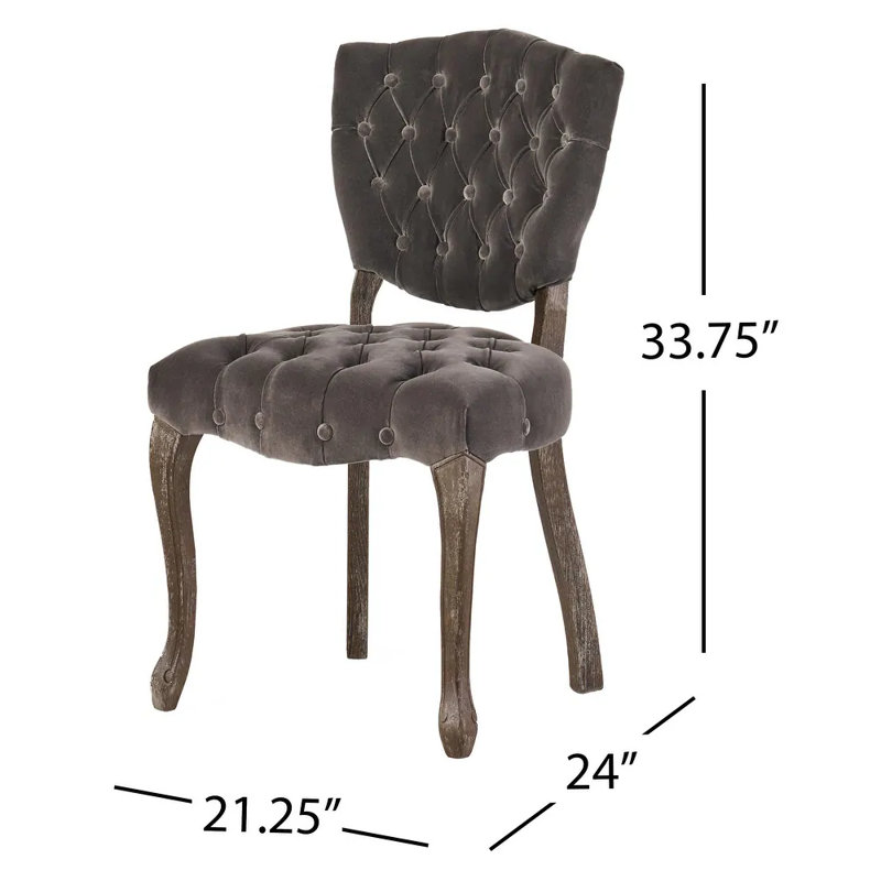 Chaise de salle à manger en velours