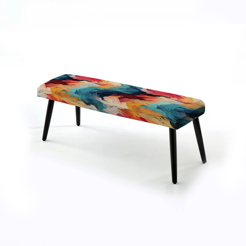 Artistique aux couleurs pastel, expression abstraite - banc rembourré noir