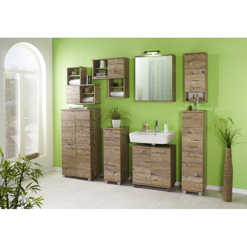 Isola 598mm W H Surface Frameless Medicine Cabinet Mirror Adjustable, Beige