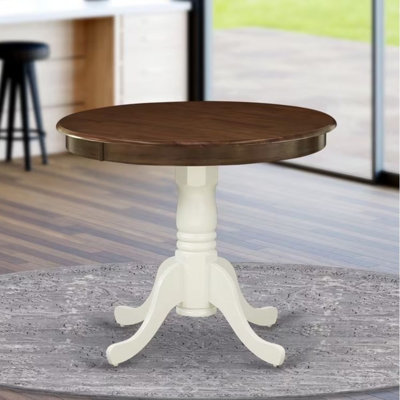 Table de salle à manger antique et moderne - plateau de cuisine rond avec base à piédestal