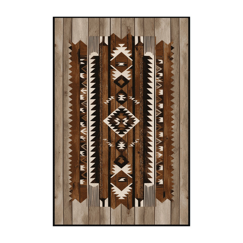  Tapis lavable en bois de grange, Rectangulaire 3 pi x 5 pi