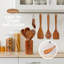 Ensemble d'ustensiles de cuisine 9 pièces, avec 4 cuillères à mesurer, ensemble d'ustensiles de cuisine en bois, résistant à la chaleur antiadhésif