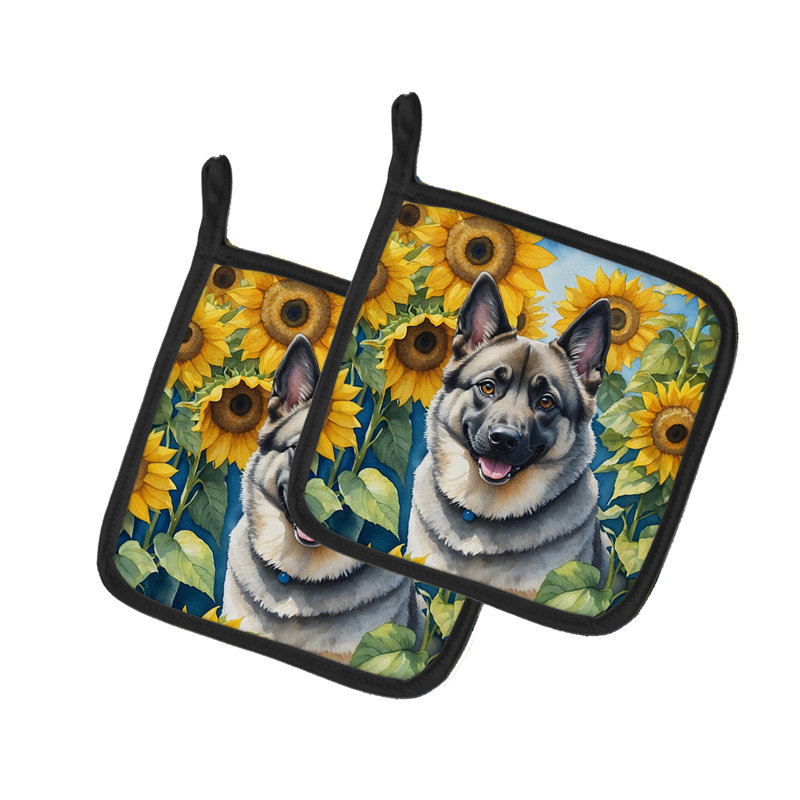 Caroline's Treasures In Sunflowers Floral Polyester Potholder Set