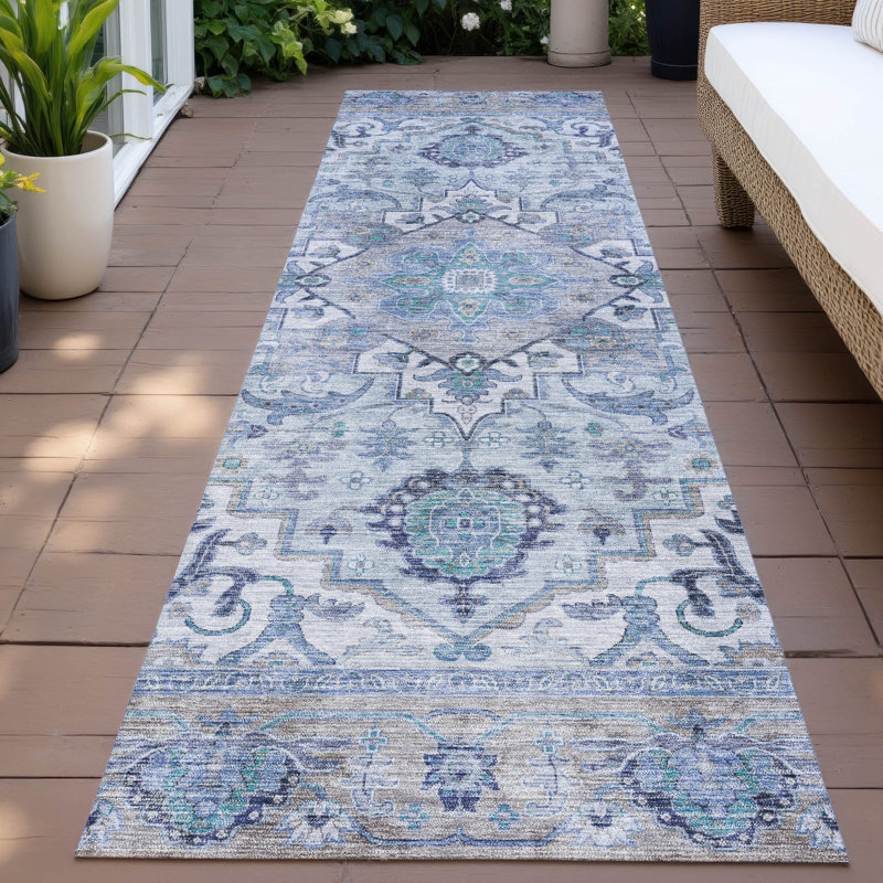 Machine Washable Indoor/Outdoor Oden ACN2163 Global Rug, Tapis de couloir 2 pi 3 po x 7 pi 6 po