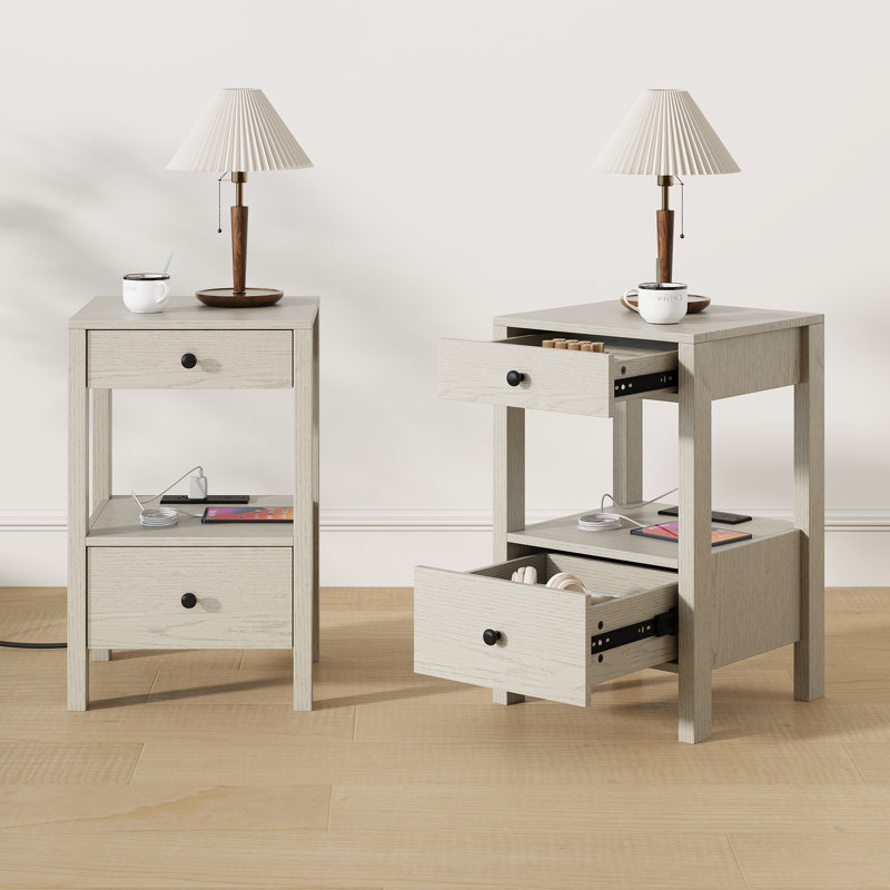 Table de chevet Rae, Cream White
