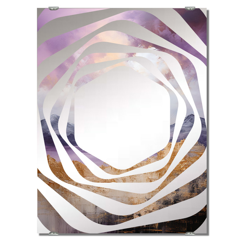 Grand paysage de montagne I - miroir mural abstrait MIR140643, 32 po x 24 po