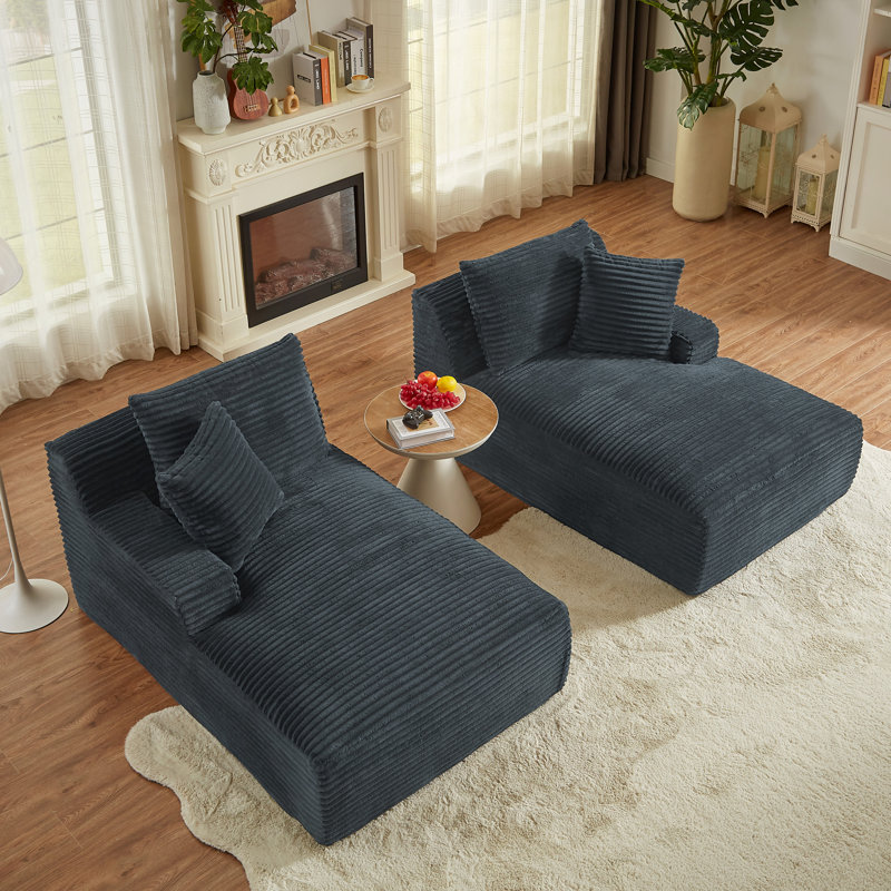 Méridienne compressible double - aucun assemblage requis, causeuse moelleuse moderne pour la lecture de salon à l'intérieur