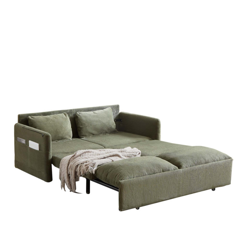 Canapé-lit convertible avec passe-partout réglable 3 en 1, revêtement doux et poches latérales pour un confort et une polyvalence maximaux.