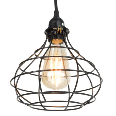 Plafonnier encastré noir à 1 lumière