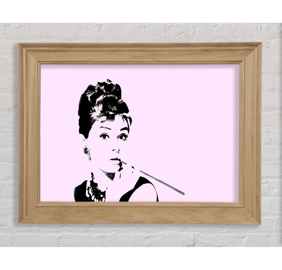 Audrey Hepburn Zigaretten-Pose Rosa - Druck