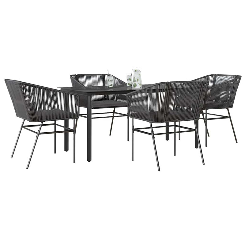 Ensemble repas d'extérieur noir et gris foncé