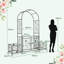 Garden Arch with Gate Garden Trellis with Planting Frame for Various Climbing Plant Outdoor Wedding Arch